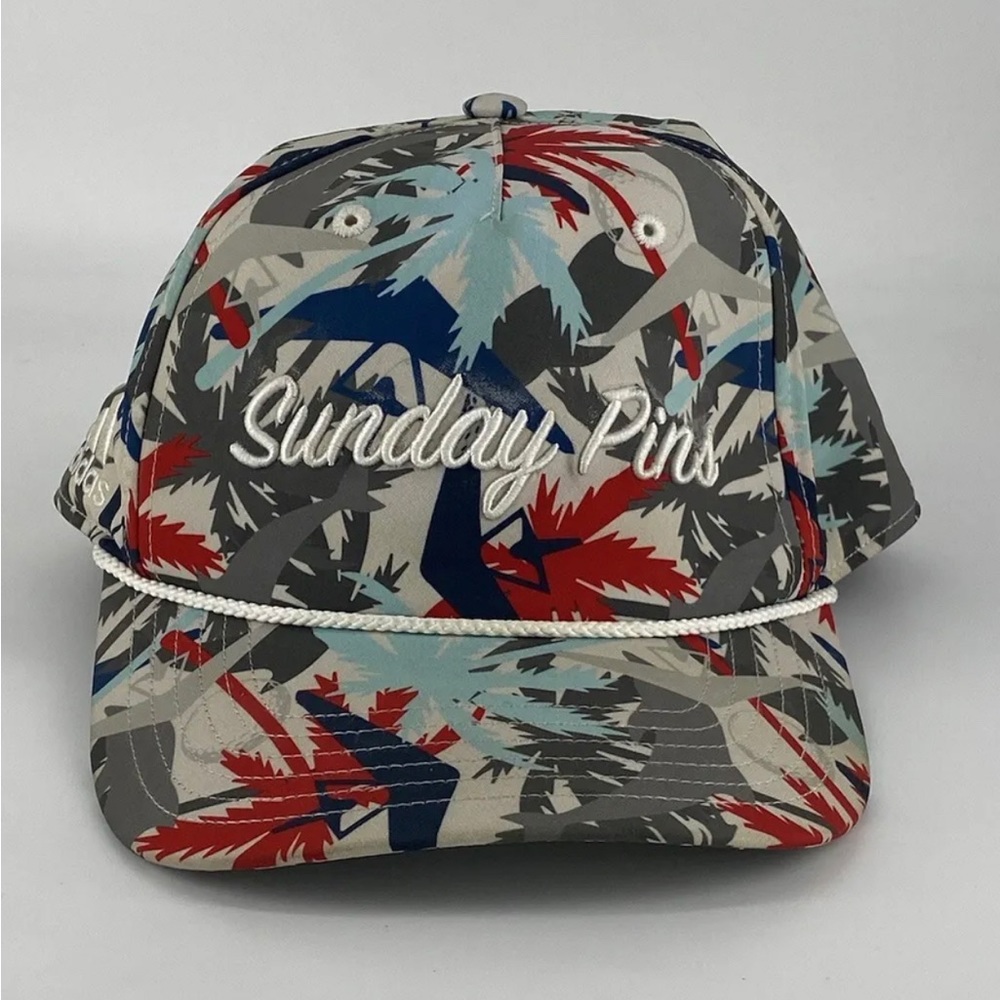 Adidas Sunday Pins Limited Edition Mens Golf Hat Cap Snapback Braid Trim
